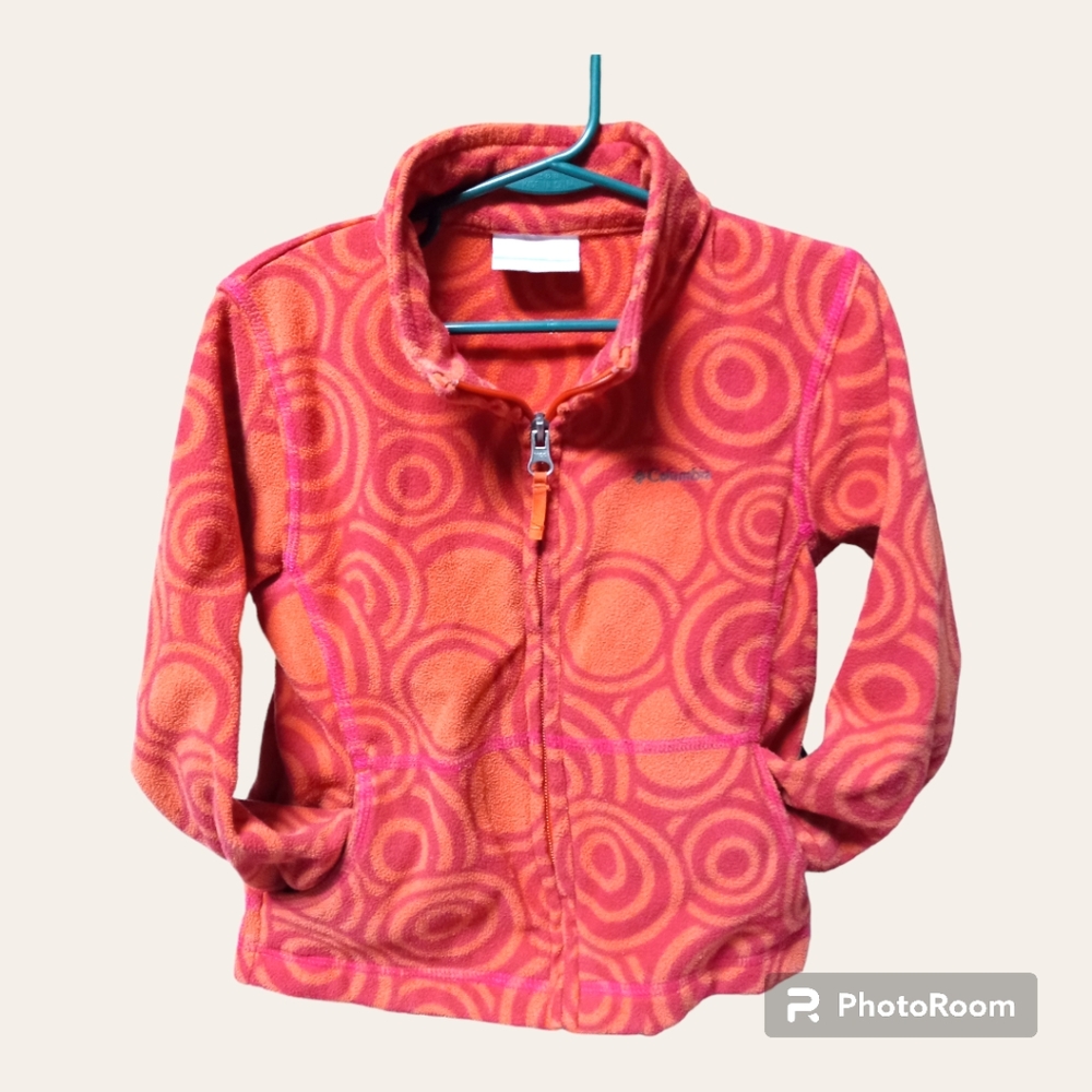 Columbia Fleece Zip up Jacket Size 4T Pink and Peach